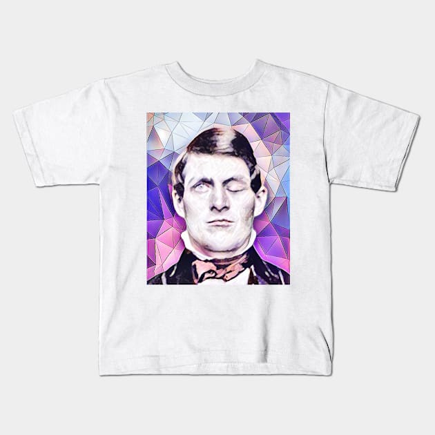 Phineas Gage Pink Portrait | Phineas Gage Artwork 8 Kids T-Shirt by JustLit